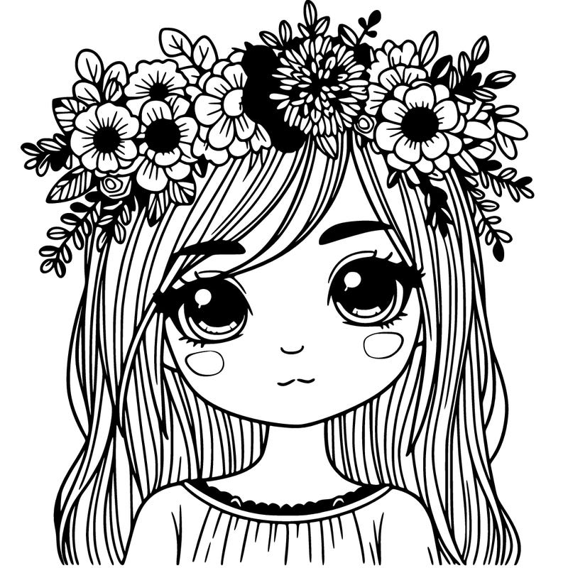 girl with flowers crown