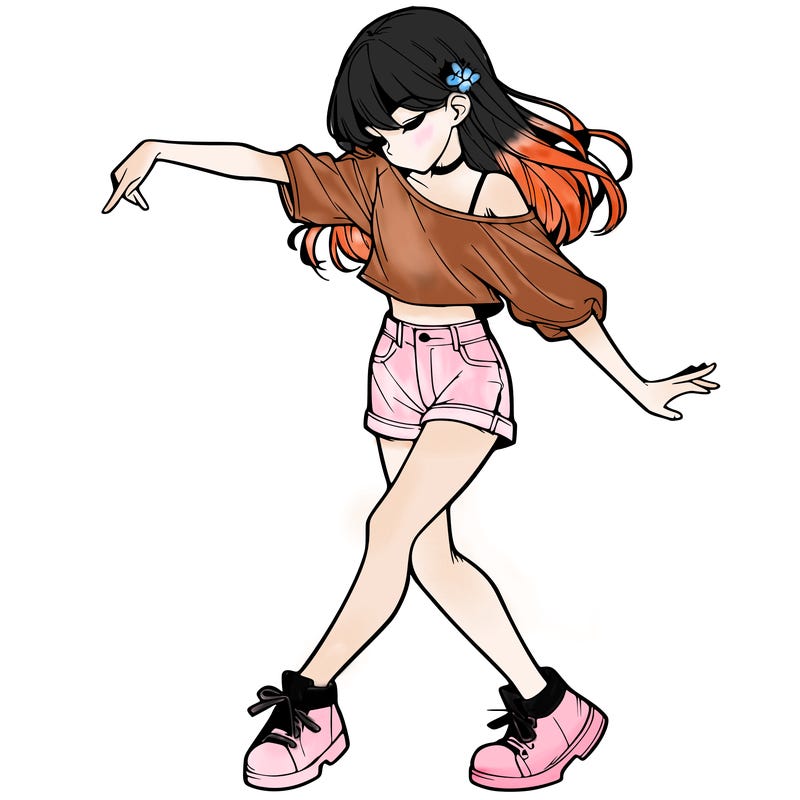 realistic girl danceing