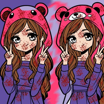 teen girl in animal costume