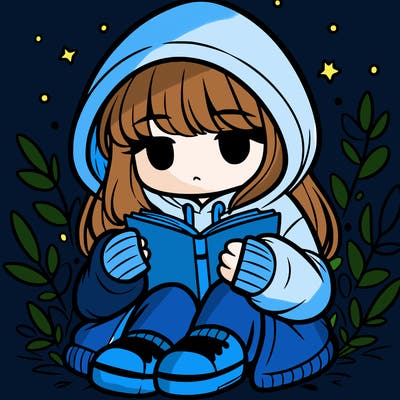 girl in oversized hoodie reading a book