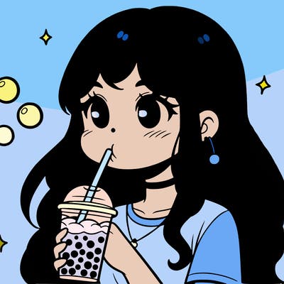 girl drinking boba