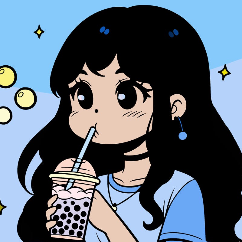girl drinking boba