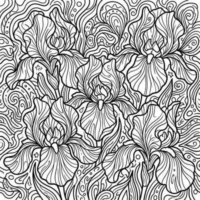 Embark on a vibrant journey with our Yellow Irises Psychedelic coloring page, a stunning blend of nature's beauty and surreal artistry. This intricate design invites you to explore a world of swirling patterns and mesmerizing floral forms, perfect for advanced colorists.