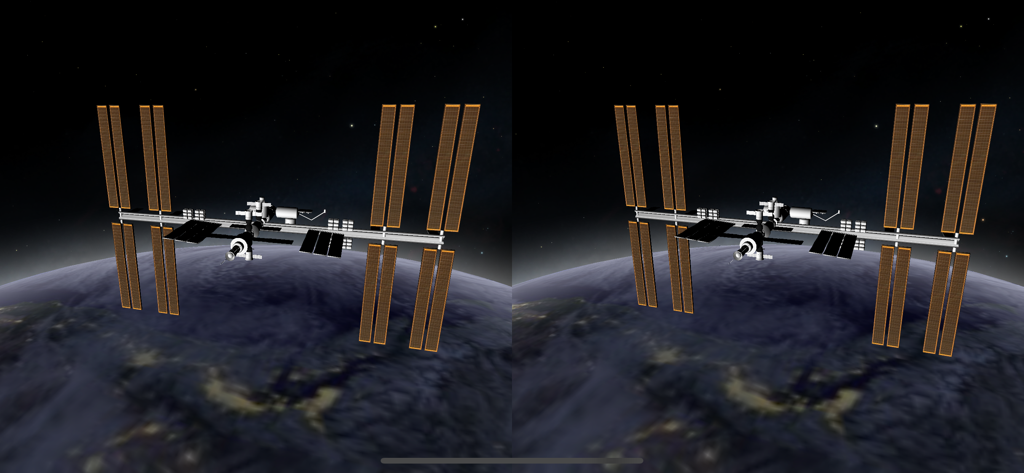 Orbitrack - 地球を周回する国際宇宙ステーションの分割画面VRビュー