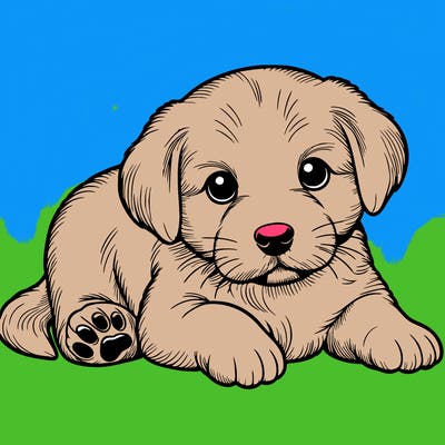 a cute realistic puppy