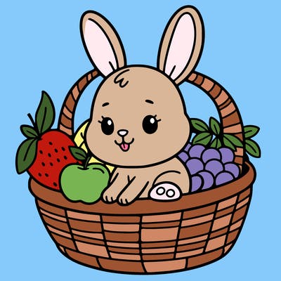 bunny in a fruit basket