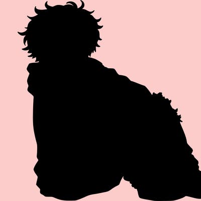 a male hoddie ripped jeans messy hair anime