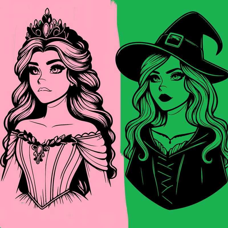 princess and witch realistic