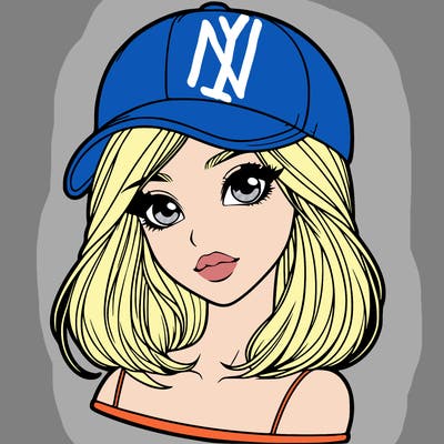 semi realism beautiful girl wearing cap