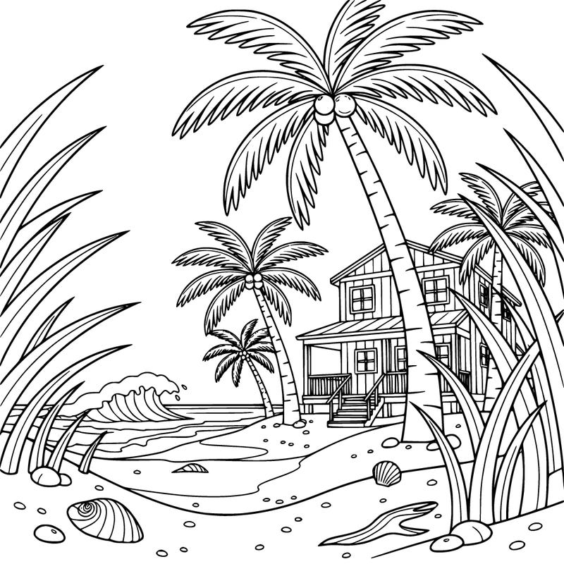 beach details with beach house