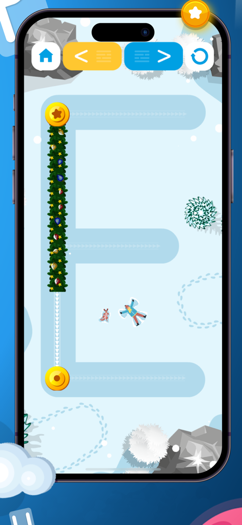 Learn Spanish Alphabet : KIDS - Interactive tracing of the letter E in a winter themed educational game for kids