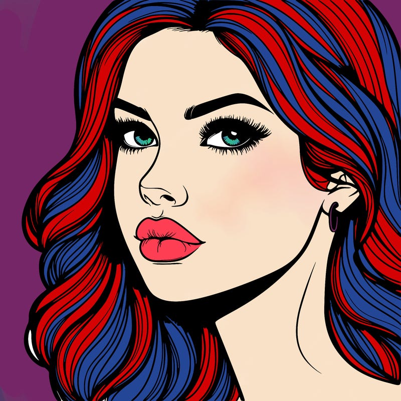 a beautiful realistic girl with lips