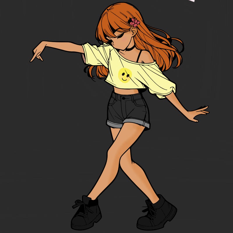 realistic girl danceing