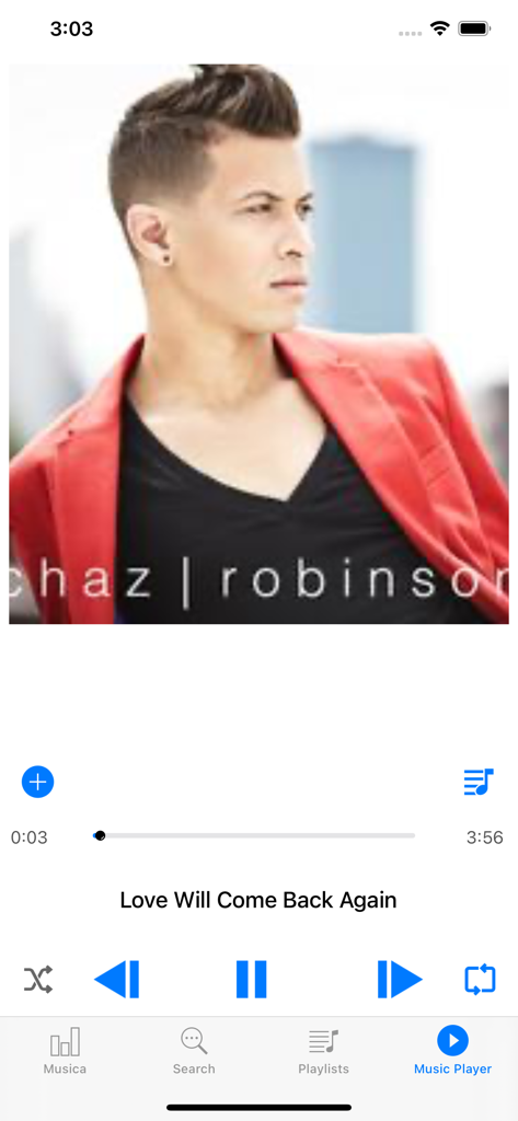 Pure Tube Unlimited Music Play - Interface do player de música Pure Tube com controles de reprodução e informações da música