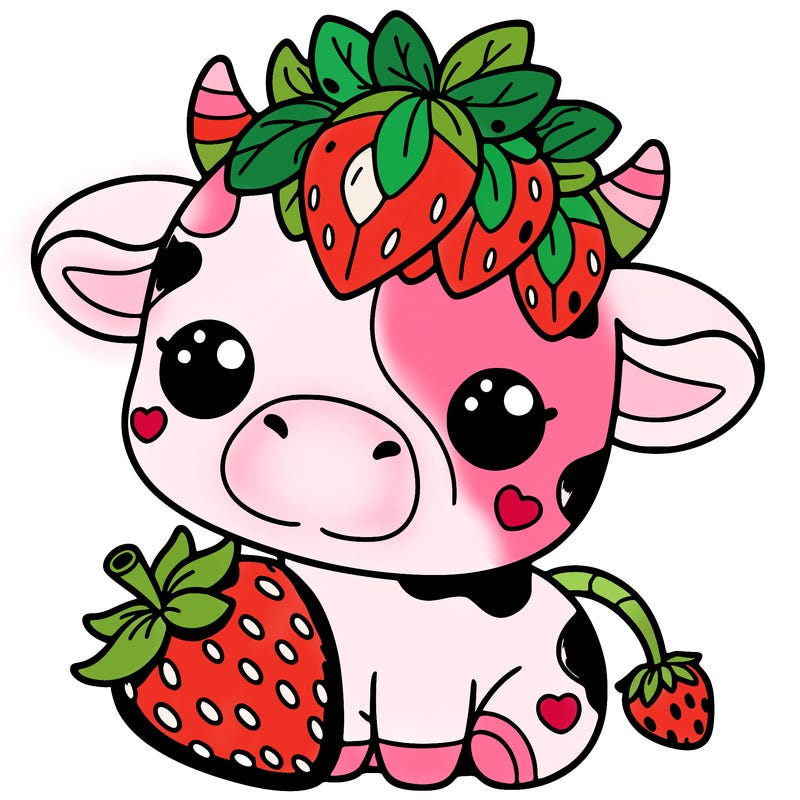cute strawberry cow