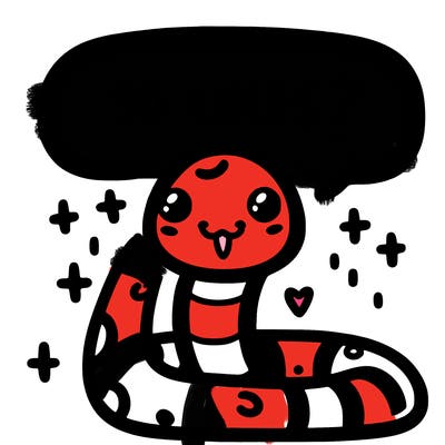 cute snake saying "10 likes?"