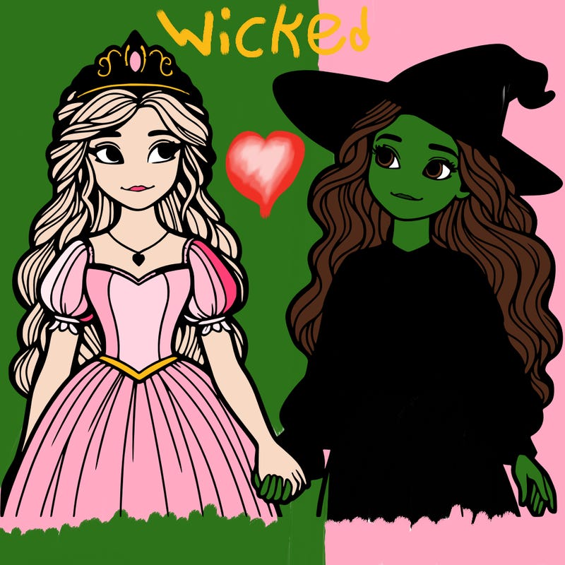 a princess and a witch holding hands realistic