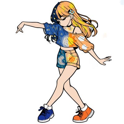 realistic girl danceing