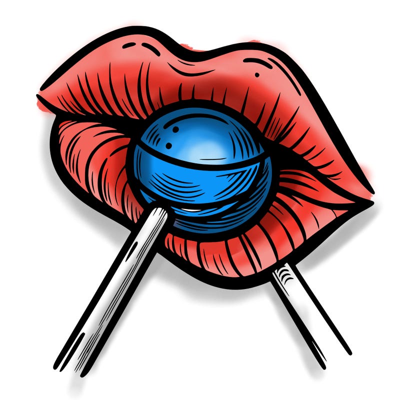 lips with lollipop