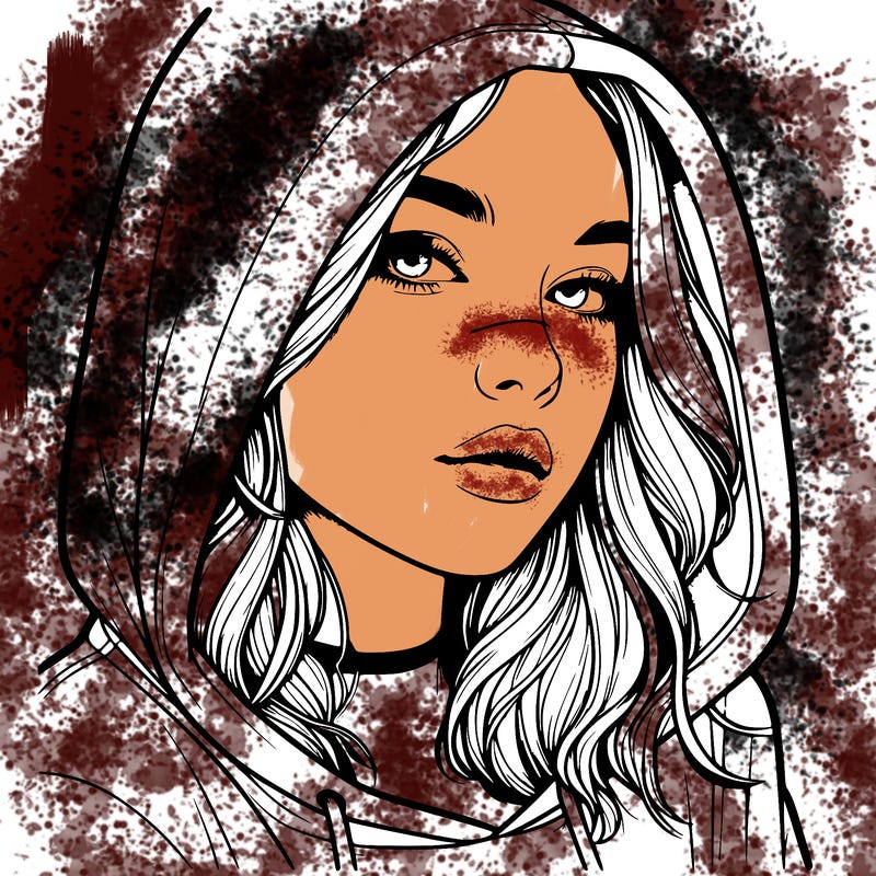 realistic girl with hood on