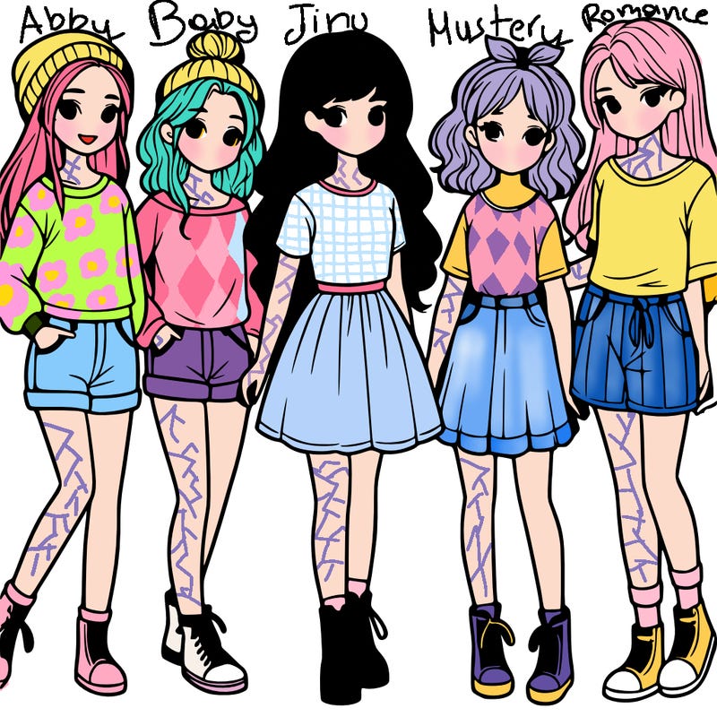 a group of five girls