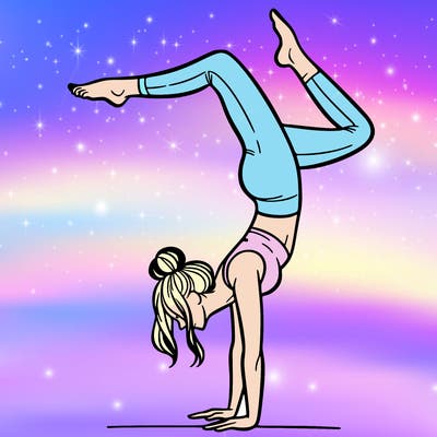 a woman doing a handstand