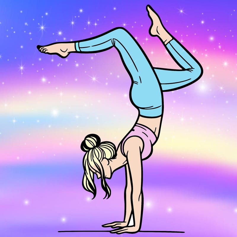 a woman doing a handstand