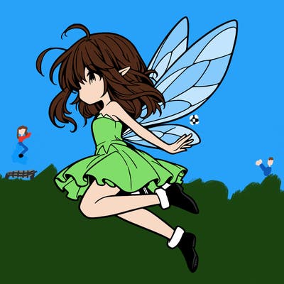 manga fairy flying