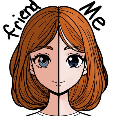 a realistic girl divided into two halfs