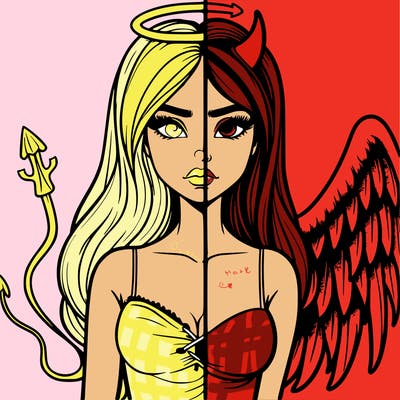 devil vs angel realistic girl