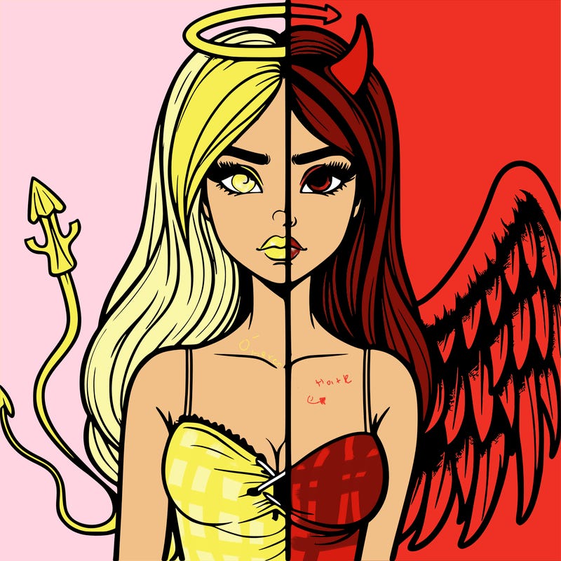 devil vs angel realistic girl