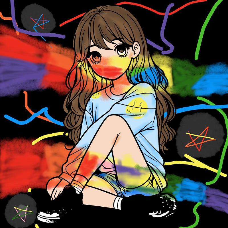 girl sitting realistic