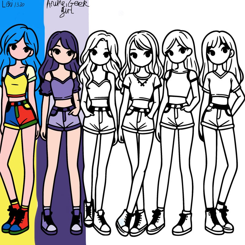 a group of girls wearing crop tops and shorts