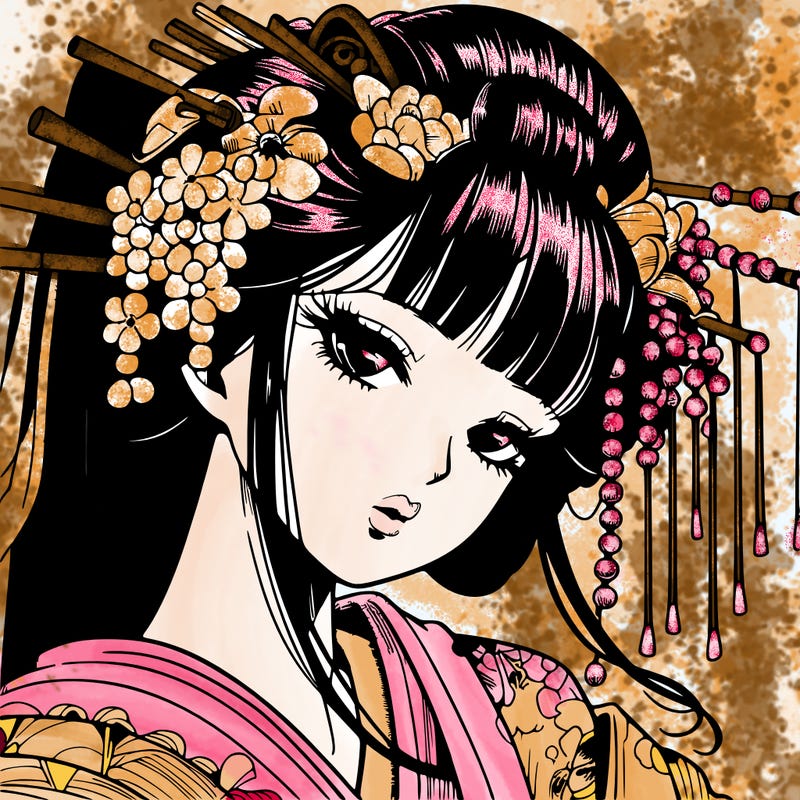 manga geisha detail