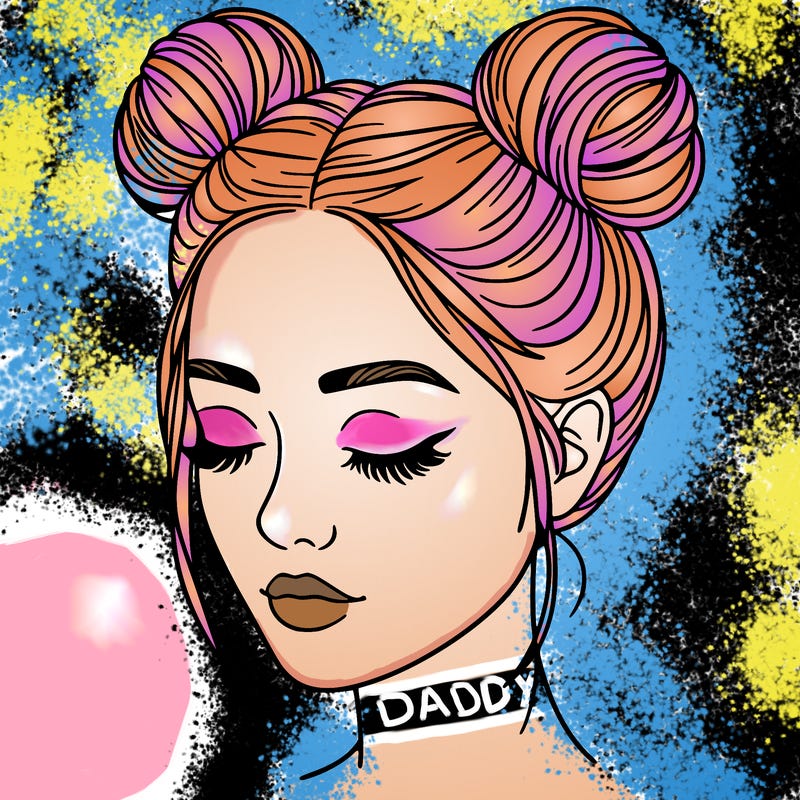 woman with hair buns