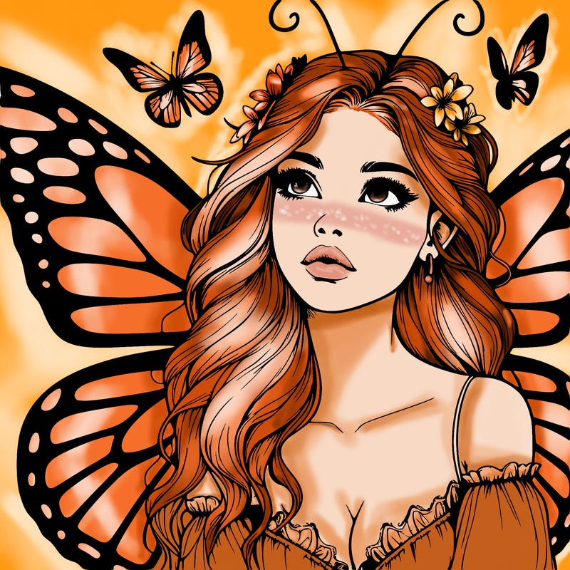 butterfly fairy realistic girl
