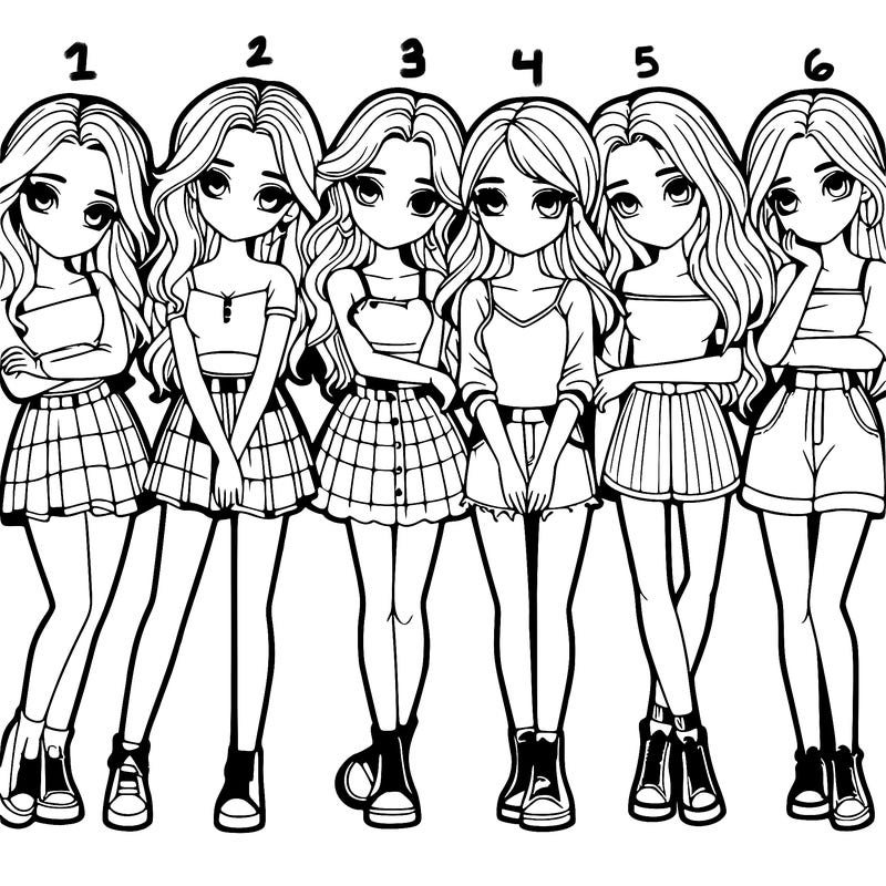 a group of girls realistic