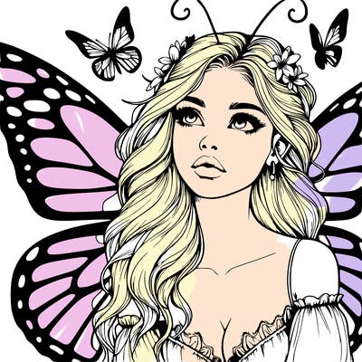 butterfly fairy realistic girl