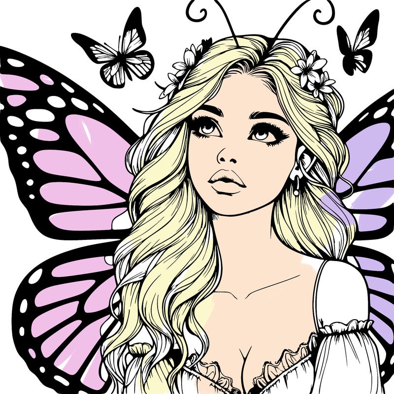 butterfly fairy realistic girl