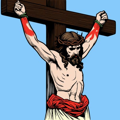 jesus realistic on the cross