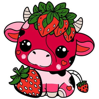 cute strawberry cow