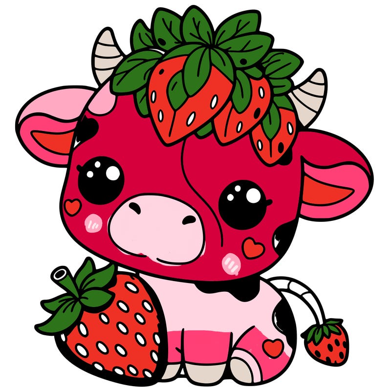 cute strawberry cow