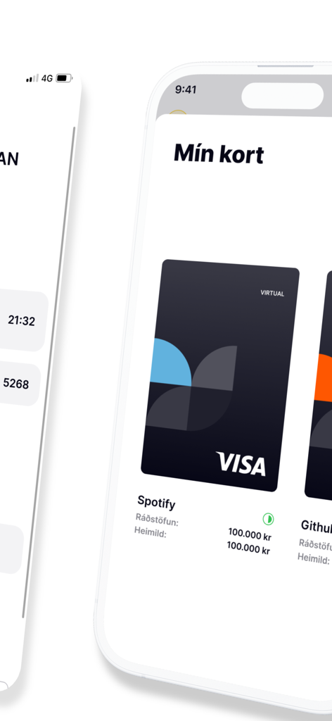 Interfaz móvil de la aplicación Kardio que muestra una tarjeta Visa virtual para una suscripción empresarial