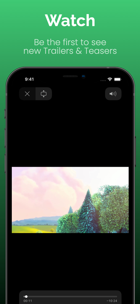 Originals for Hulu - Pantalla de iPhone que muestra un reproductor de video para ver tráileres y avances de Hulu Original dentro de la interfaz de la aplicación