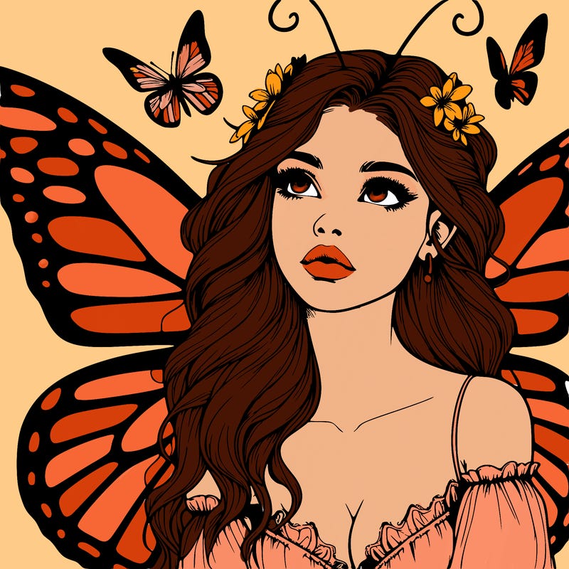 butterfly fairy realistic girl