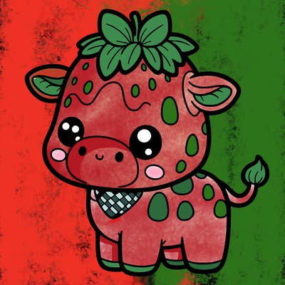 cute strawberry cow
