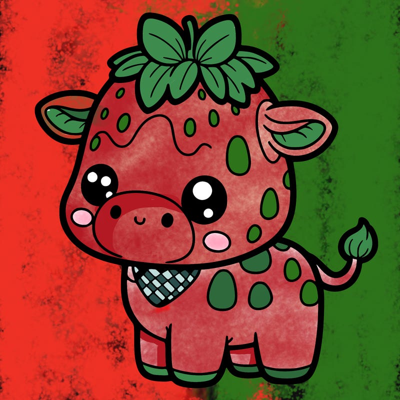 cute strawberry cow