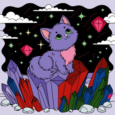 cat in a crystal world