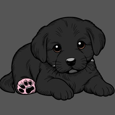 a cute realistic puppy