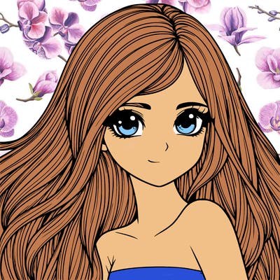 realistic girl pretty long hair